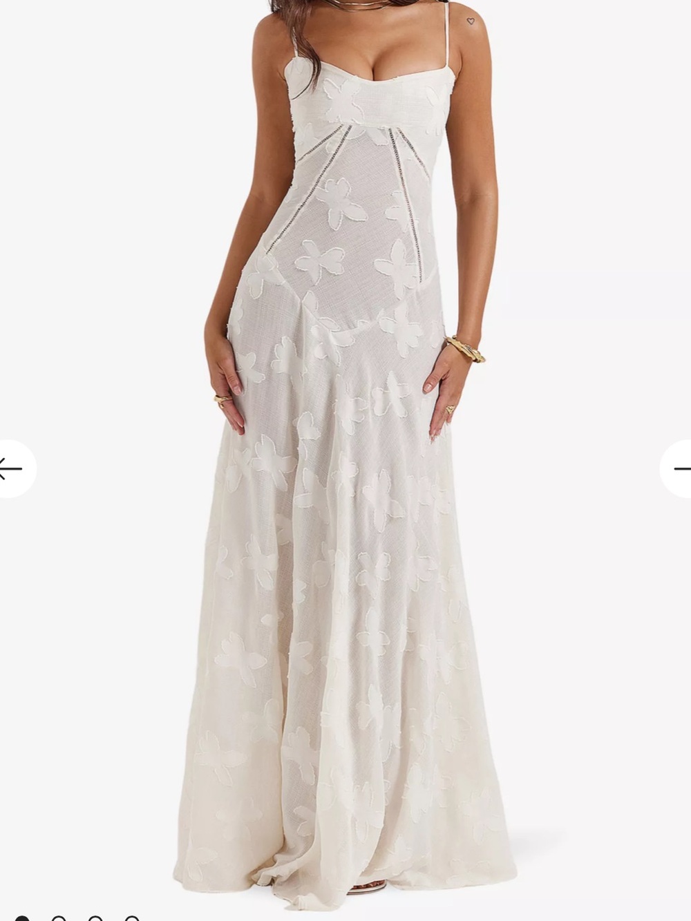 House of CB Seren lace-up lace maxi dress, XS S